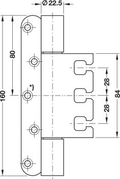 Preview: Objekttürband edelstahl matt VX 7939/160 für gefälzte Objekttüren bis 200 kg Simonswerk mit Stiftsicherung